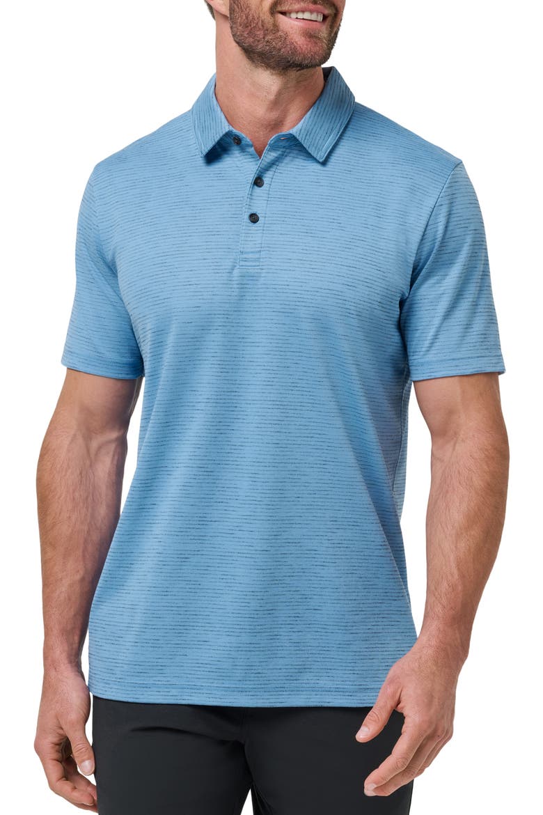 Base Jump Stripe Cotton Blend Polo, Main, color, PACIFIC COAST