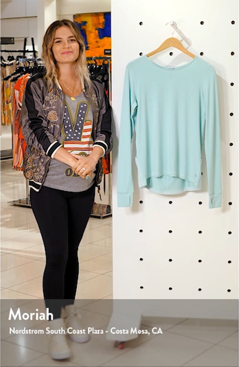 Enchant Drape Back Long Sleeve Yoga Tee, sales video thumbnail