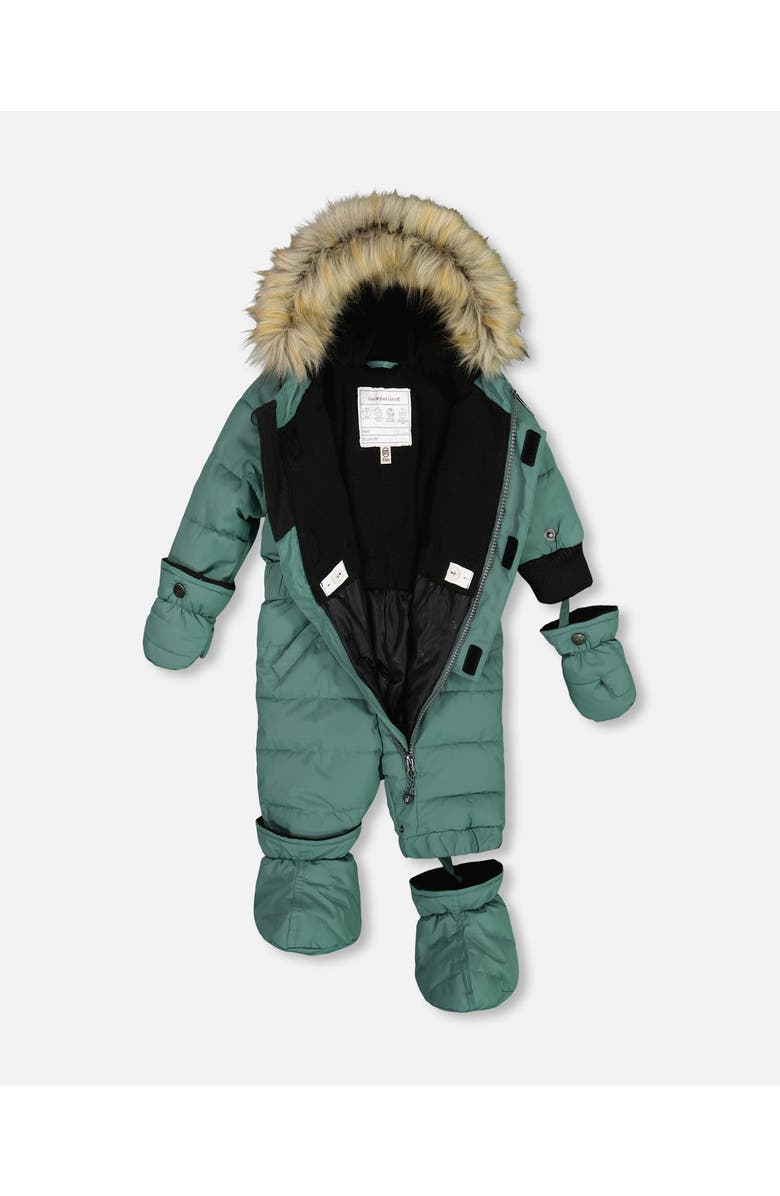 Deux par Deux Baby Unisex One Piece Baby Snowsuit Silver Pine, Alternate, color, 