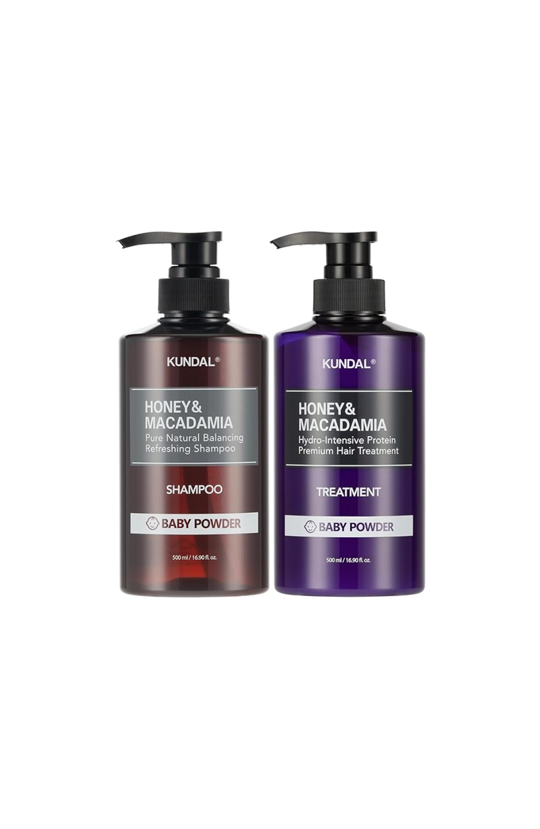 KUNDAL Honey & Macadamia Shampoo & Conditioner Set Baby Powder, Main, color, Dark Tones Of Brown