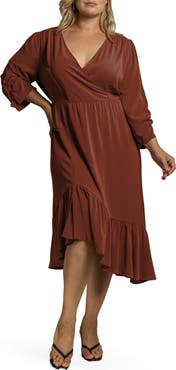 Standards & Practices Kelsie Ruffle Hem Wrap Dress