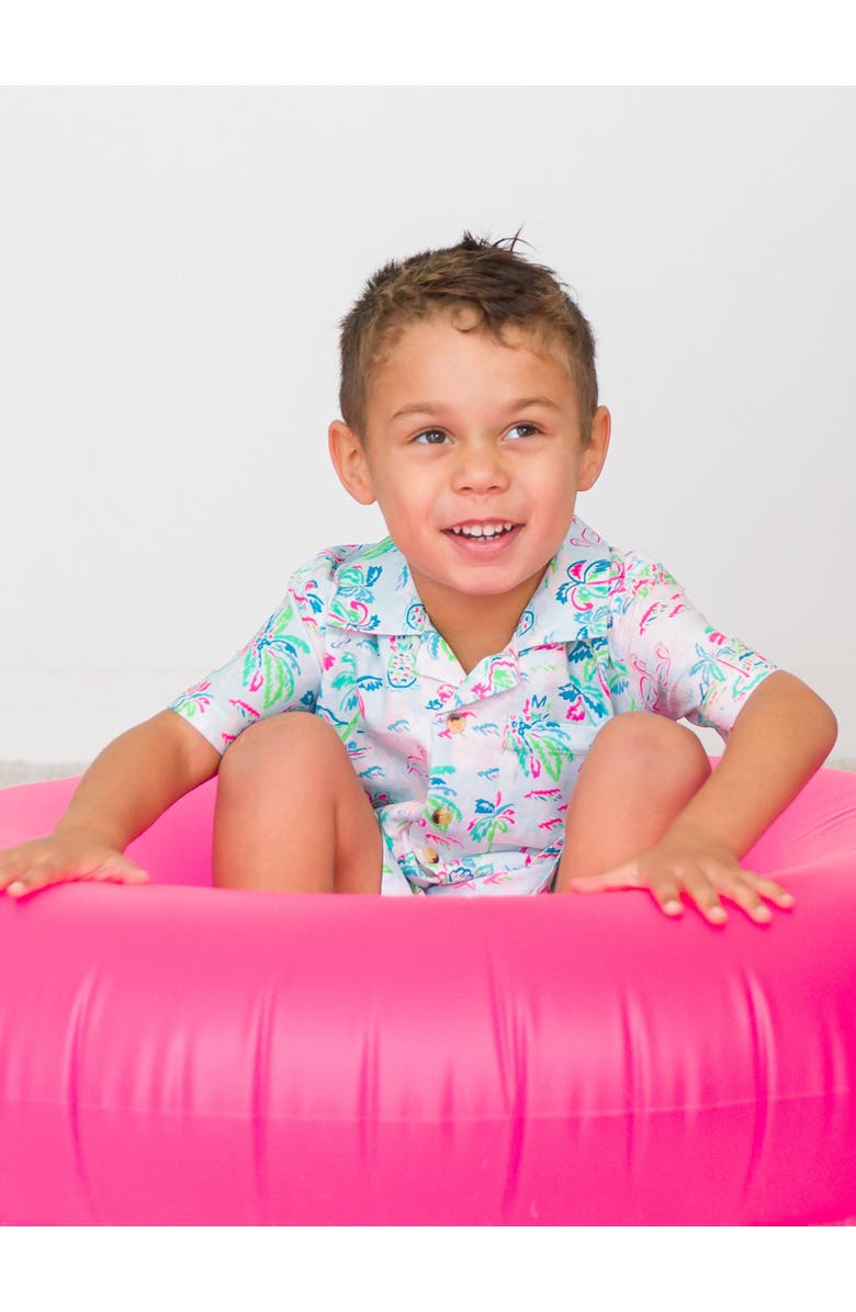 RuggedButts Boys Short Sleeve Camp Shirt, Alternate, color, Tropical Resort