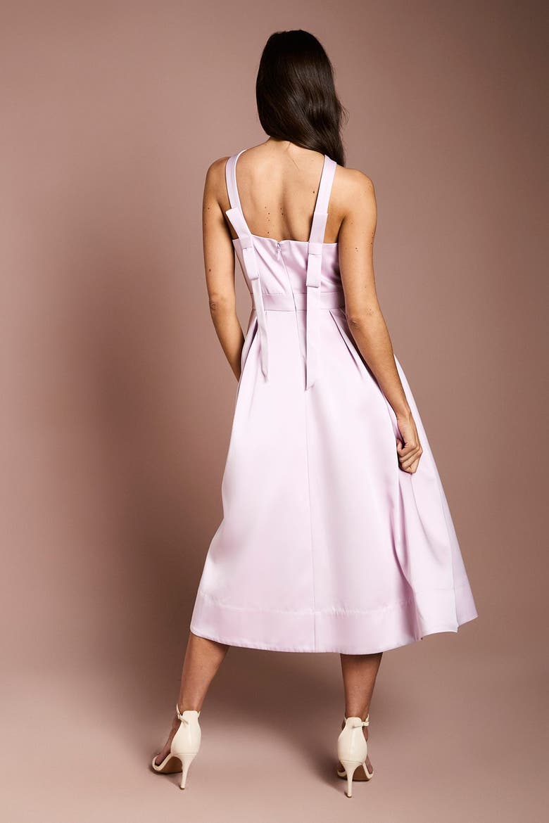 Fit & Flare Square Neck Midi Dress, Alternate, color, Lilac