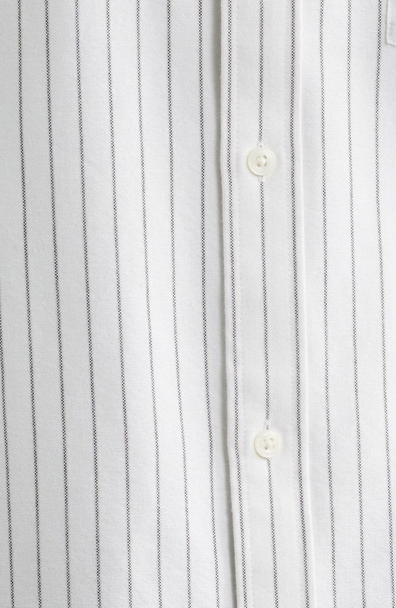 BP. Boxy Crop Oxford Button-Up Shirt, Alternate, color, White Dual Stripe