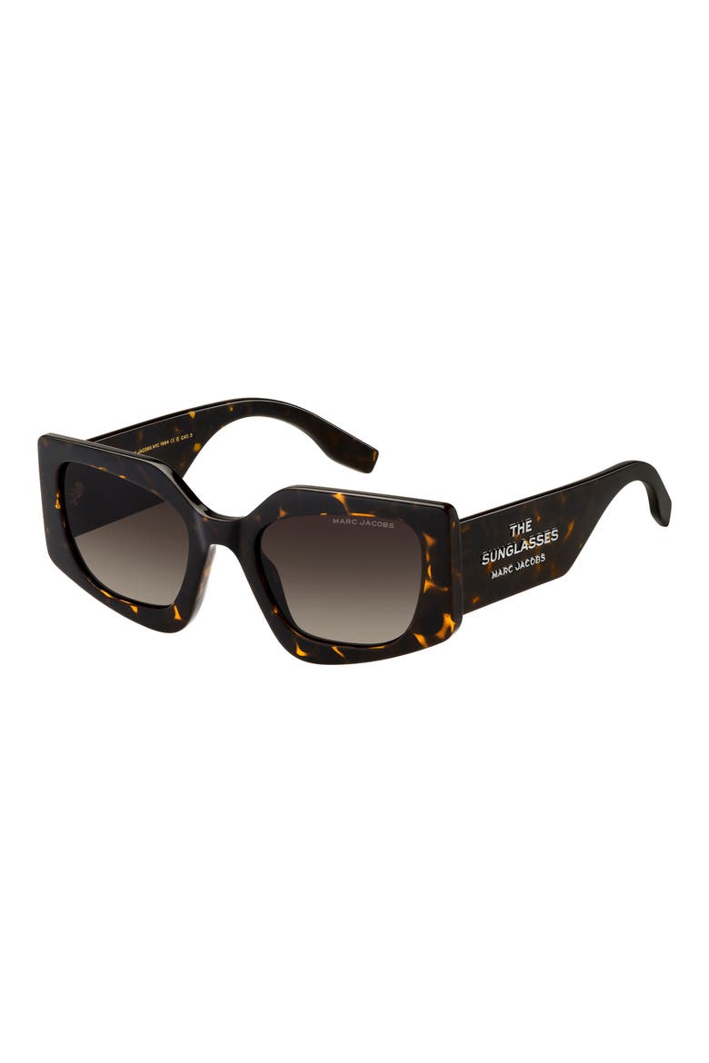 53mm Gradient Rectangular Sunglasses, Alternate, color, HAVANA/ BROWN SF