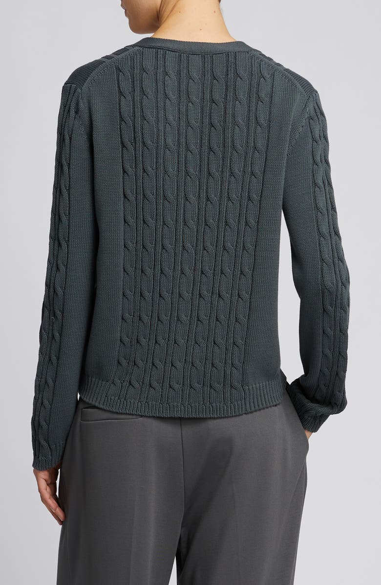 MM by Max Mara Master Cable Stitch Cardigan, Alternate, color, Oil