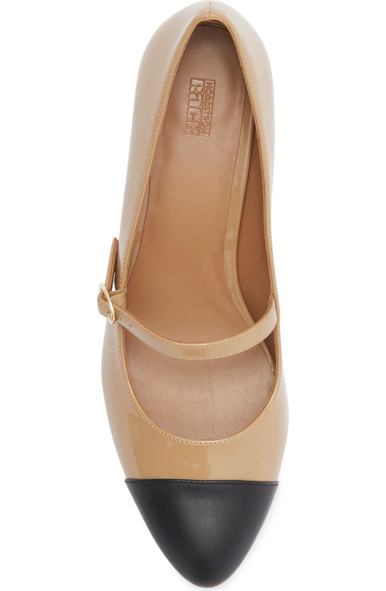 NORDSTROM RACK Jackie Cap Toe Mary Jane Pump, Alternate, color, Tan Blush