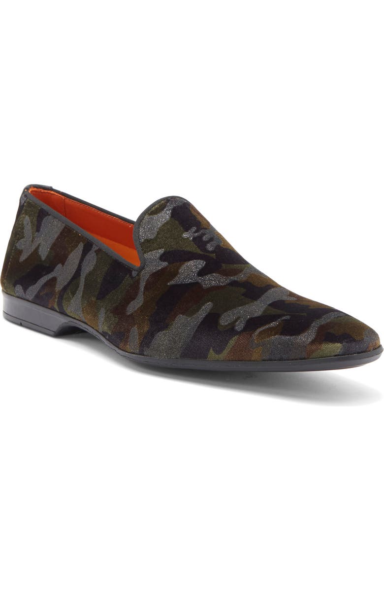 Magnanni Voto Camo Velvet Loafer, Main, color,