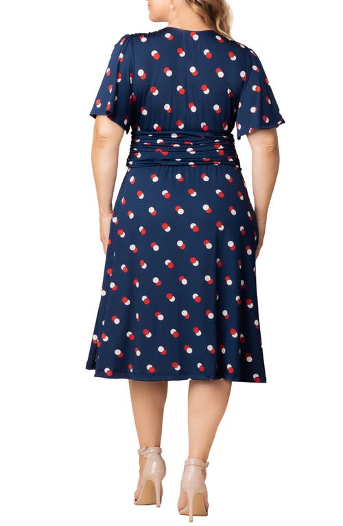 Kiyonna Jemma Ruched Tie Dress In Blue