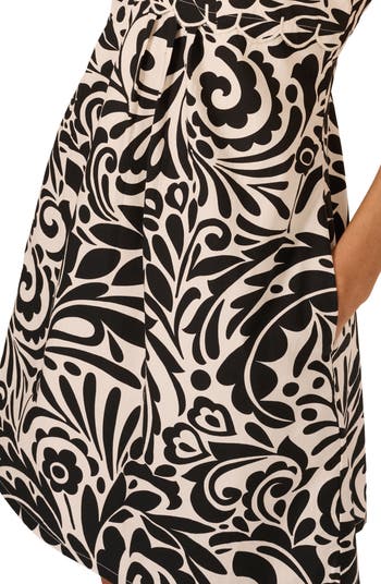 Print Cotton A-Line Dress