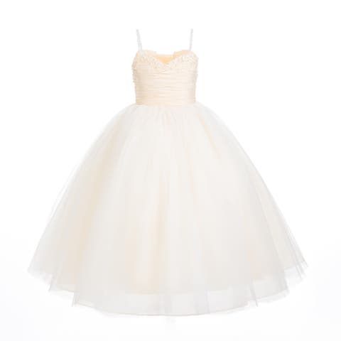 Maristella Ruched Tulle Gown