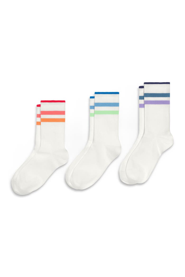 Tonal Ringer Athletic Sock 3-Pack, Main, color, Tonal Rainbow Mix