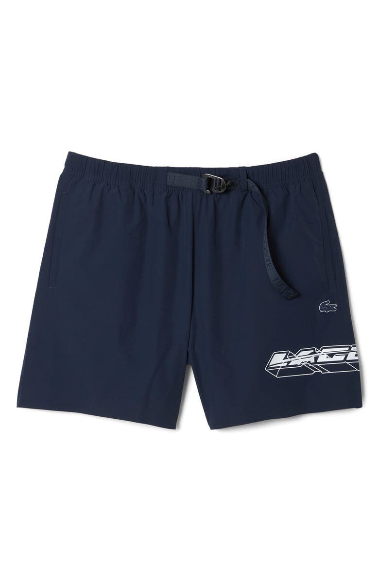 Lacoste Belted Swim Trunks, Main, color, 