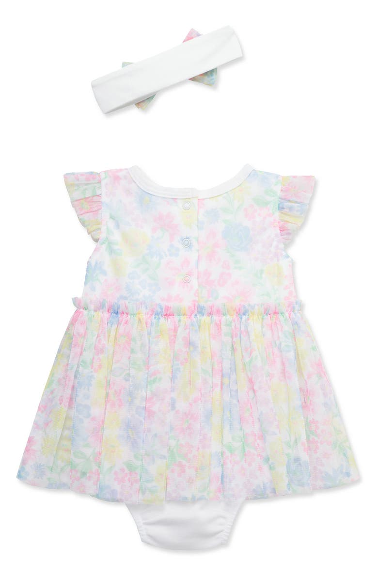 Little Me Floral Skirted Bodysuit & Headband Set, Alternate, color, Floral