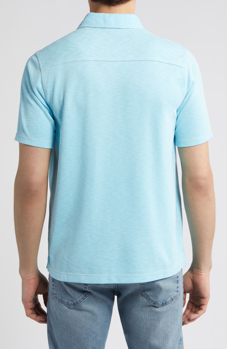 Johnston & Murphy Vintage Slub Jersey Polo, Alternate, color, Turquoise