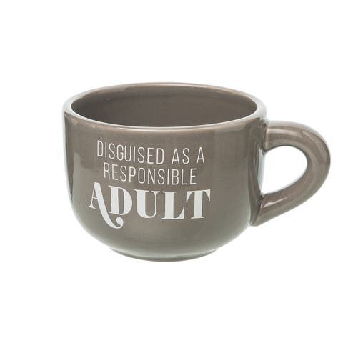 Responsible Adult Cappuccino Mug Ceramic Grey 24 oz