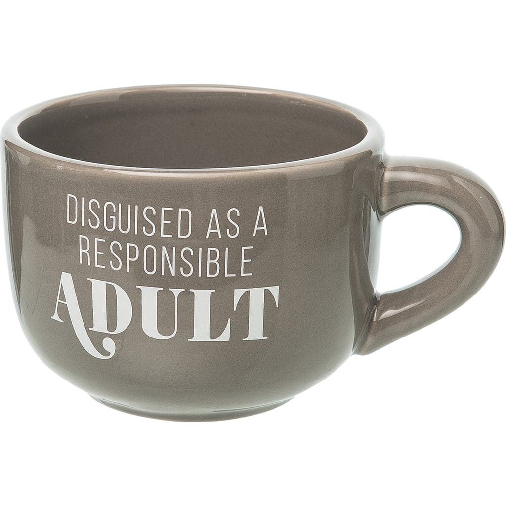 Totalee Gift Responsible Adult Cappuccino Mug Ceramic Grey 24 oz In Gray