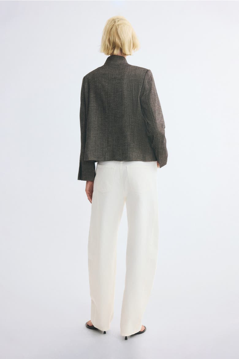 Single-Breasted Jacket, Alternate, color, Gray/herringbone-patterned