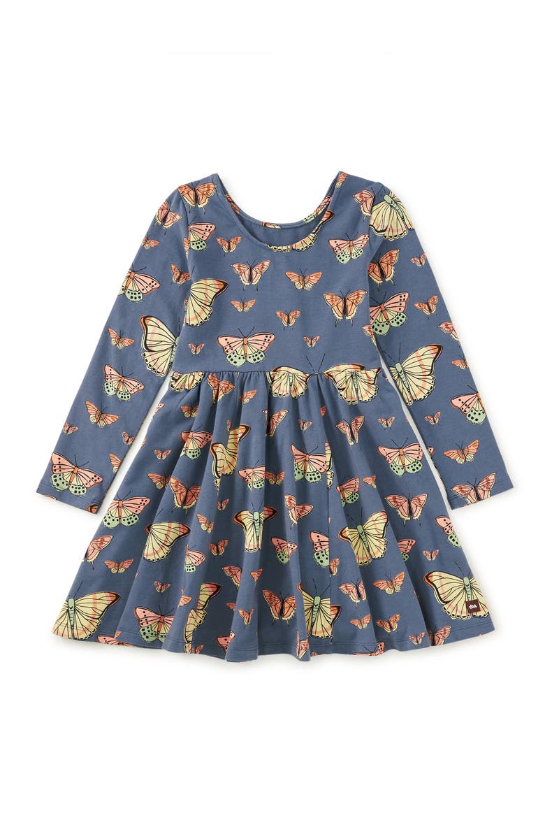 Printed Ballet Dress, Alternate, color, Skyfield Butterflies