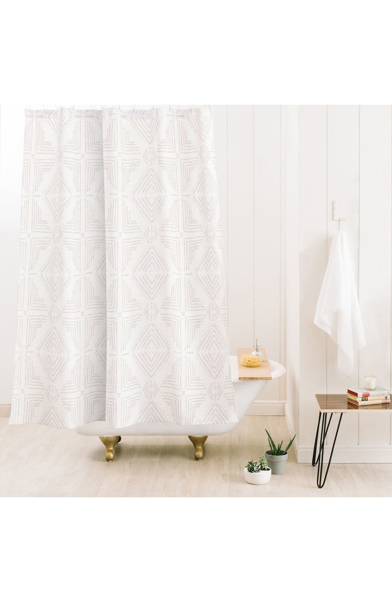 Deny Designs Schatzi Nora Tile Shower Curtain, Alternate, color, White