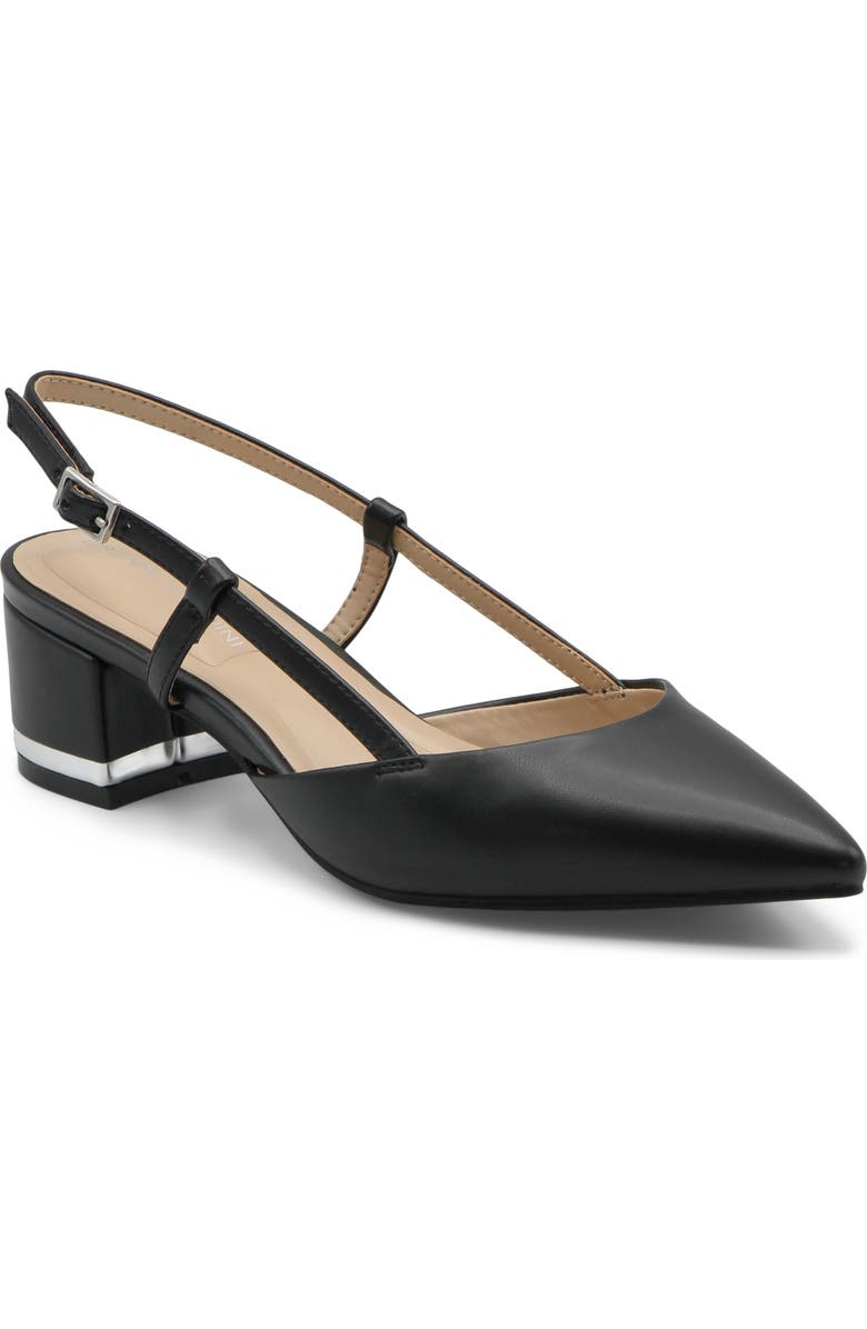 Adrienne Vittadini Gristo Slingback Pump, Main, color, Black Smooth