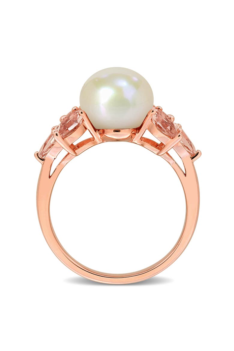 Cultured Pearl & Morganite Cocktail Ring 14k, Alternate, color, Morganite