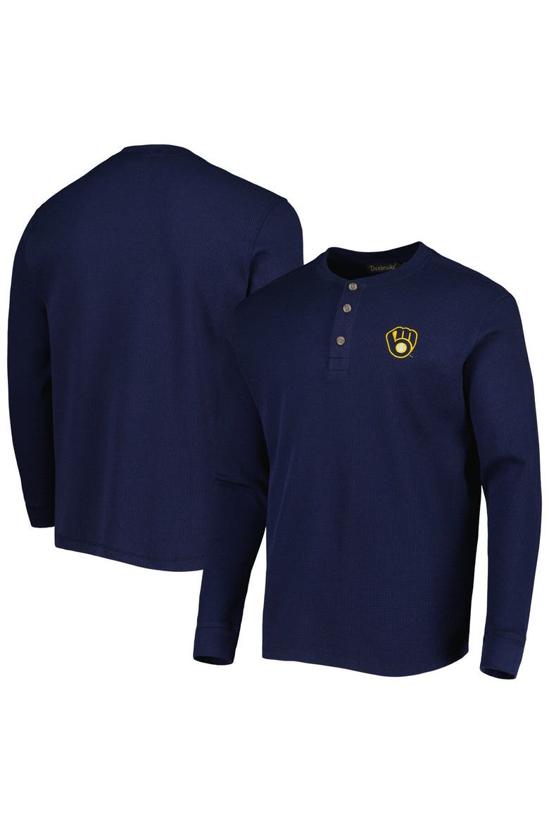 Men's Dunbrooke Milwaukee Brewers Navy Maverick Long Sleeve T-Shirt, Main, color, Navy