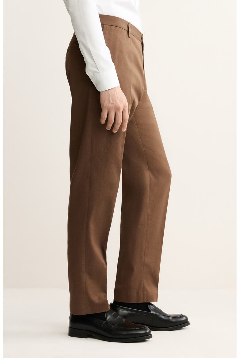 Regular Fit Pleated Stretch Cotton Pants, Alternate, color, ORANGE BROWN
