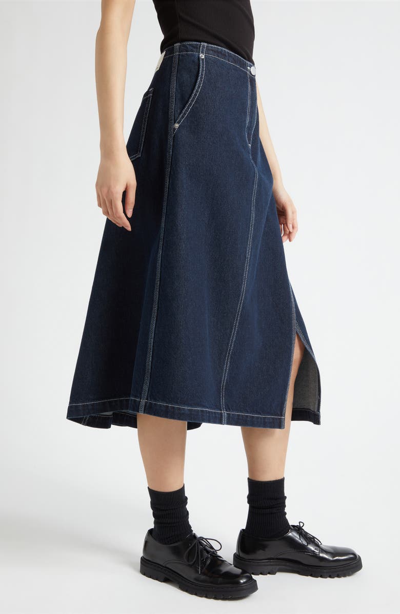 3.1 Phillip Lim Asymmetric Denim Skirt, Alternate, color, Dark Indigo