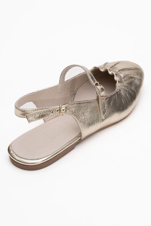 Forever & Always Shoes Britney Leather Closed-toe Sandal In Gold