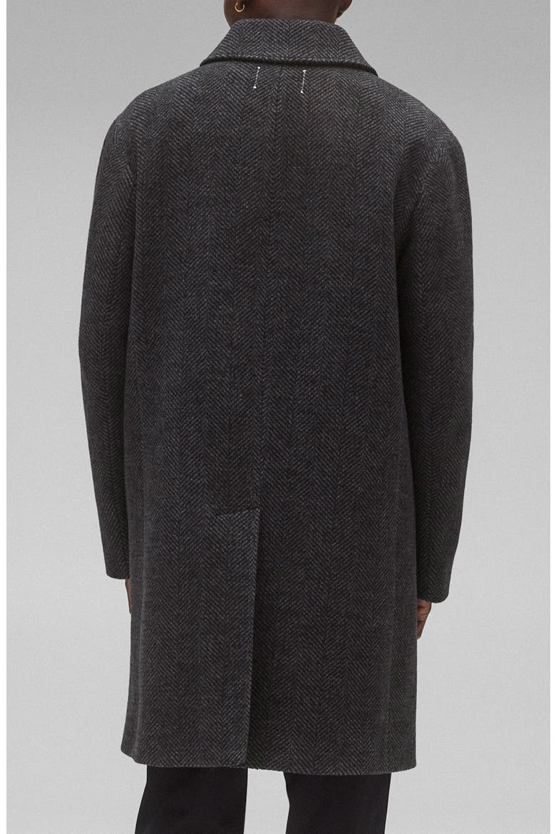 Wool Blend Herringbone Scout Coat, Alternate, color, HERRINGBONE BLACK-GREY