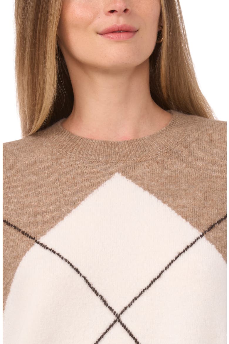 Large Argyle Sweater, Alternate, color, TAUPE