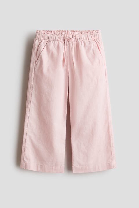 Linen-blend Drawstring Trousers