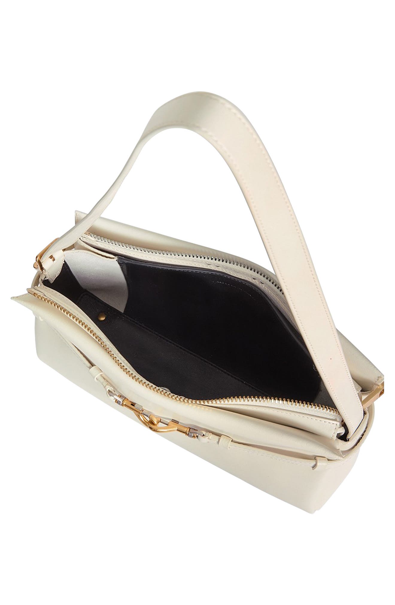 Rebecca Minkoff Small Insider Leather Shoulder Bag, Alternate, color, Porcelain
