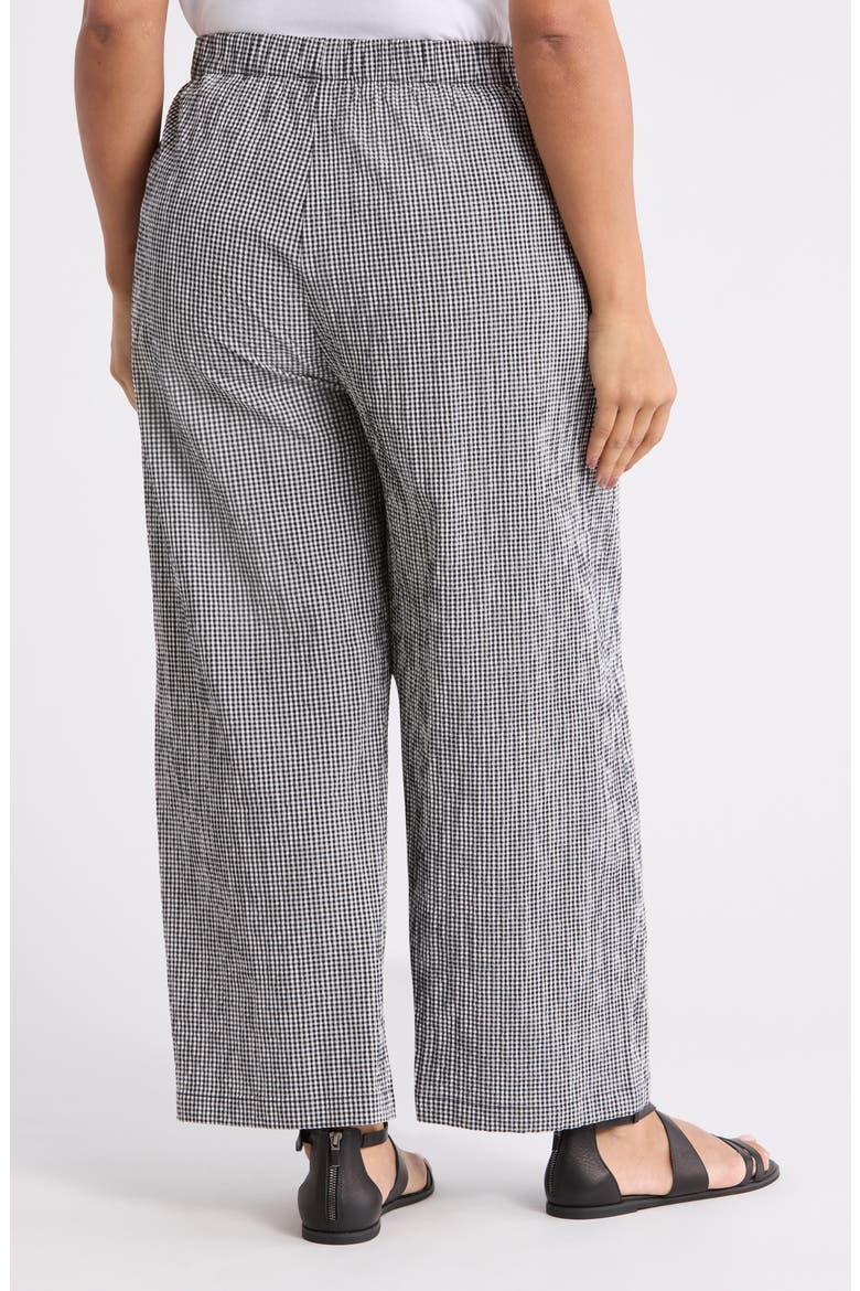 Stretch Organic Cotton Ankle Wide Leg Pants, Alternate, color, BLACK/ WHITE