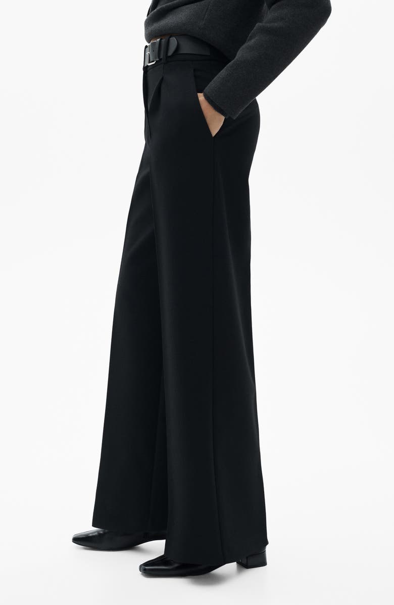 MANGO Belted Straight Leg Pants, Alternate, color,