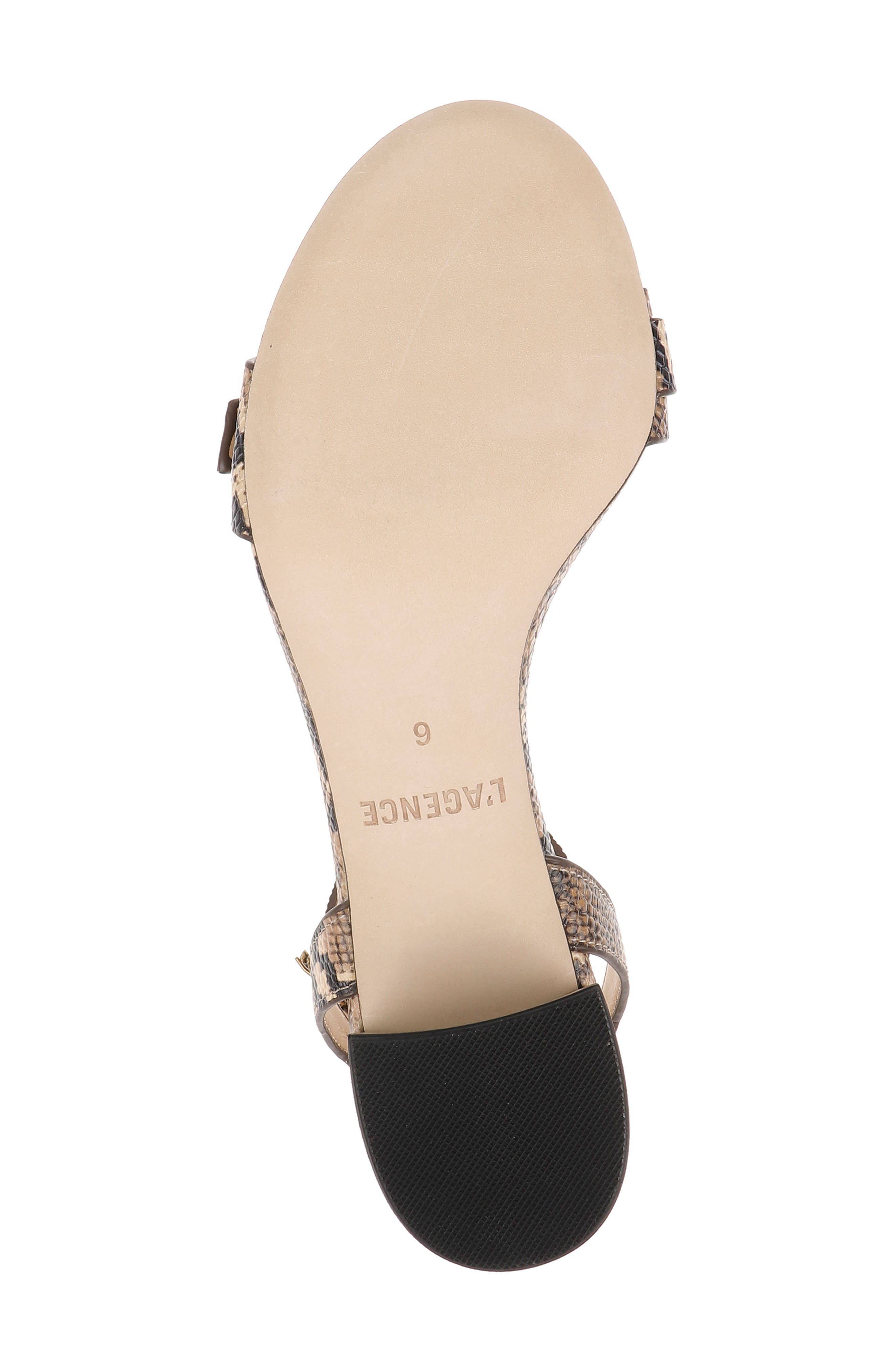 L
AGENCE Hughette Snakeskin Embossed Ankle Strap Sandal, Alternate, color, Natural Snake Embossed