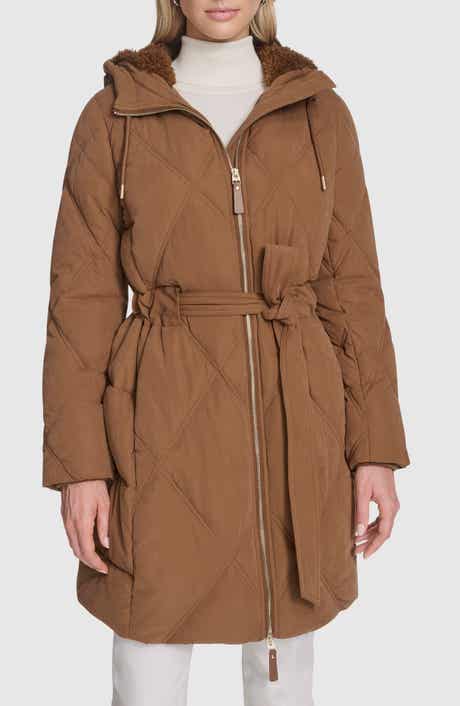 Andrew Marc Hollis Belted Faux Fur Lined Parka