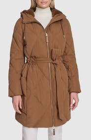 Andrew Marc Hollis Belted Faux Fur Lined Parka
