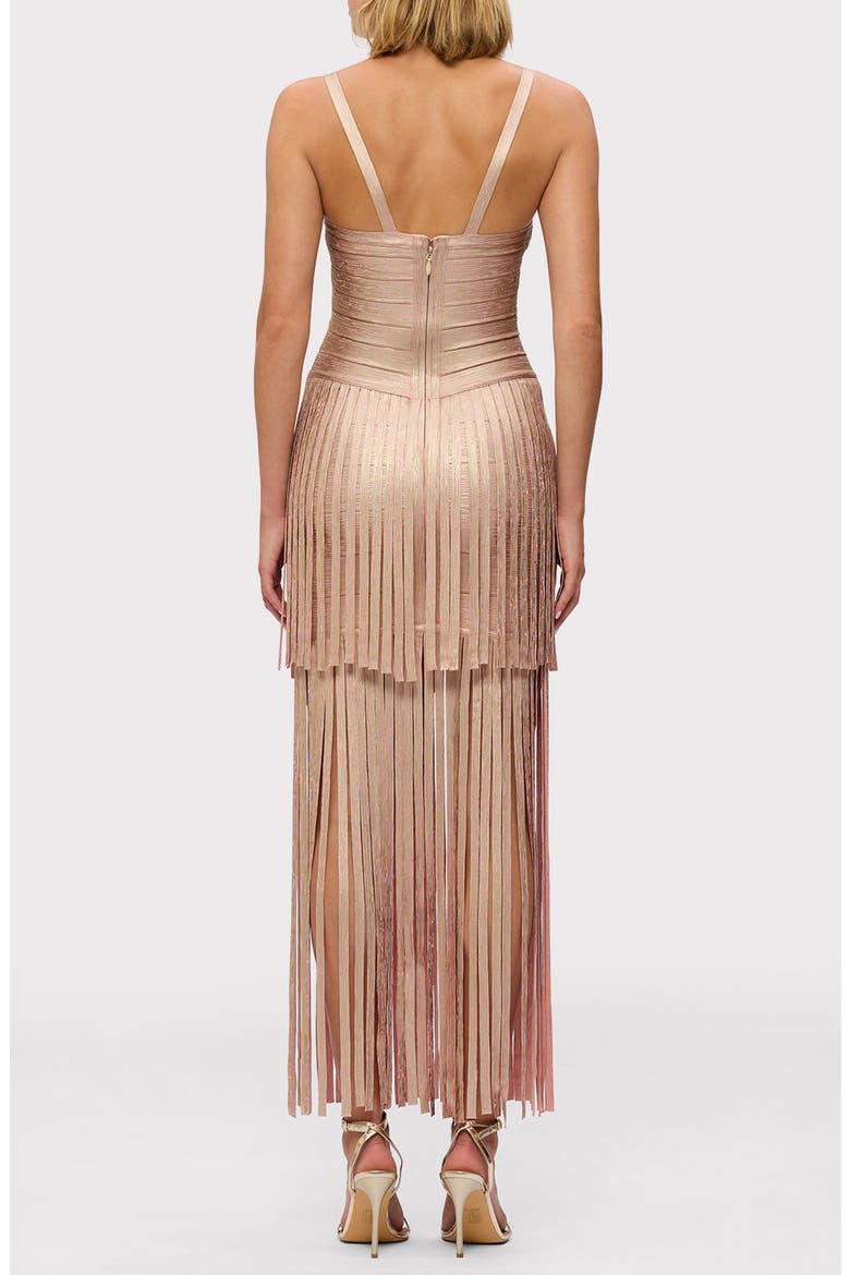 gold foil bandage dress FOIL STRAPPY MINI DRESS  HERV LGER