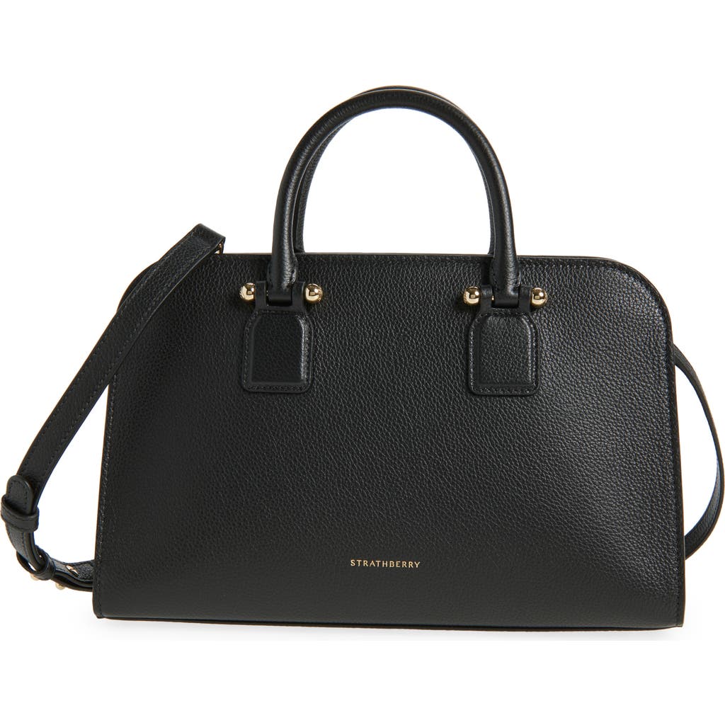 Strathberry Midi Georgia Leather Tote In Black