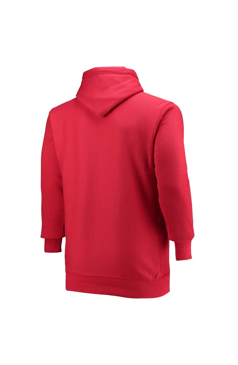 Champion Men's Champion Red Georgia Bulldogs Big & Tall Reverse Weave Fleece Pullover Hoodie Sweatshirt, Alternate, color, 