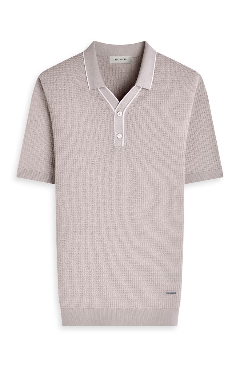 Bugatchi Waffle Stitch Polo Sweater, Alternate, color, Limestone