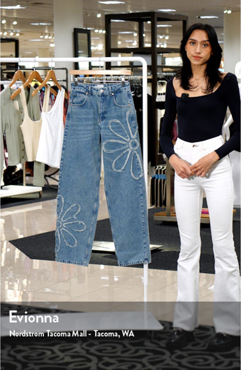 Patchwork Flower Boyfriend Jeans, sales video thumbnail