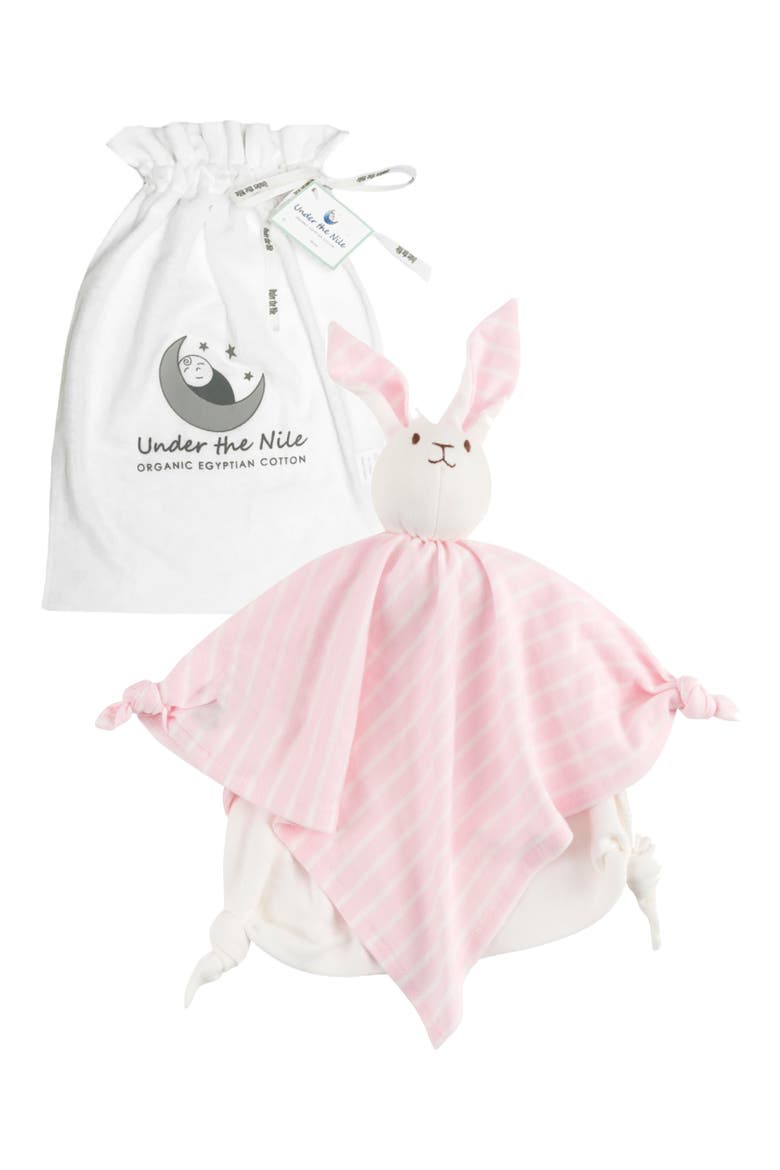 Organic Cotton Bunny Lovey Toy, Main, color, PINK