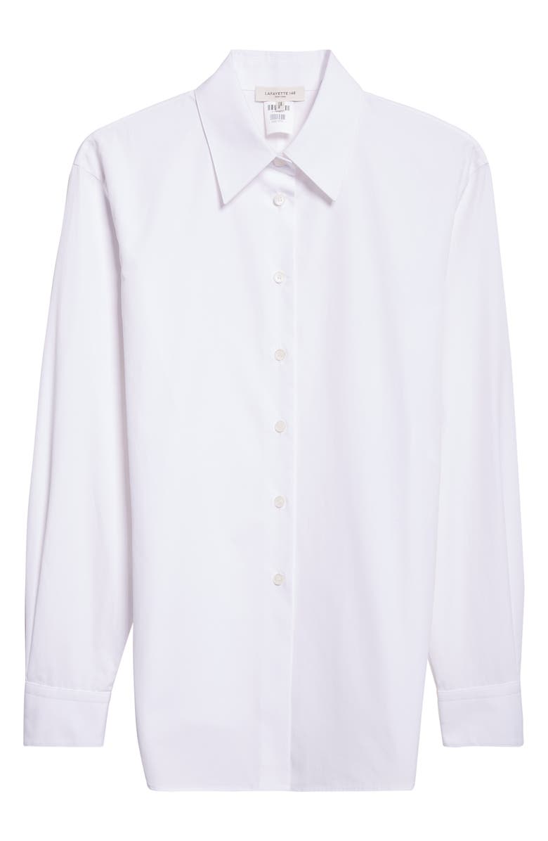 Lafayette 148 New York Fitted Cinch Waist Shirt, Alternate, color, White