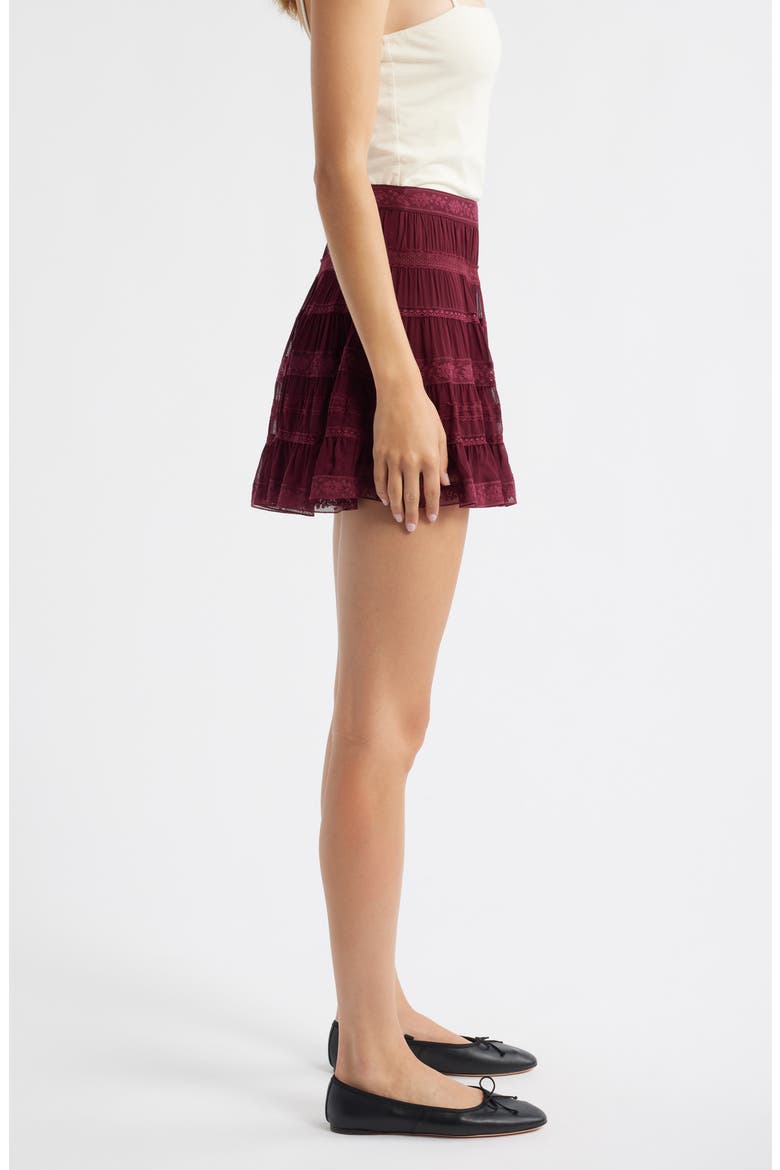 Fleetta Tiered Miniskirt, Alternate, color, OXBLOOD