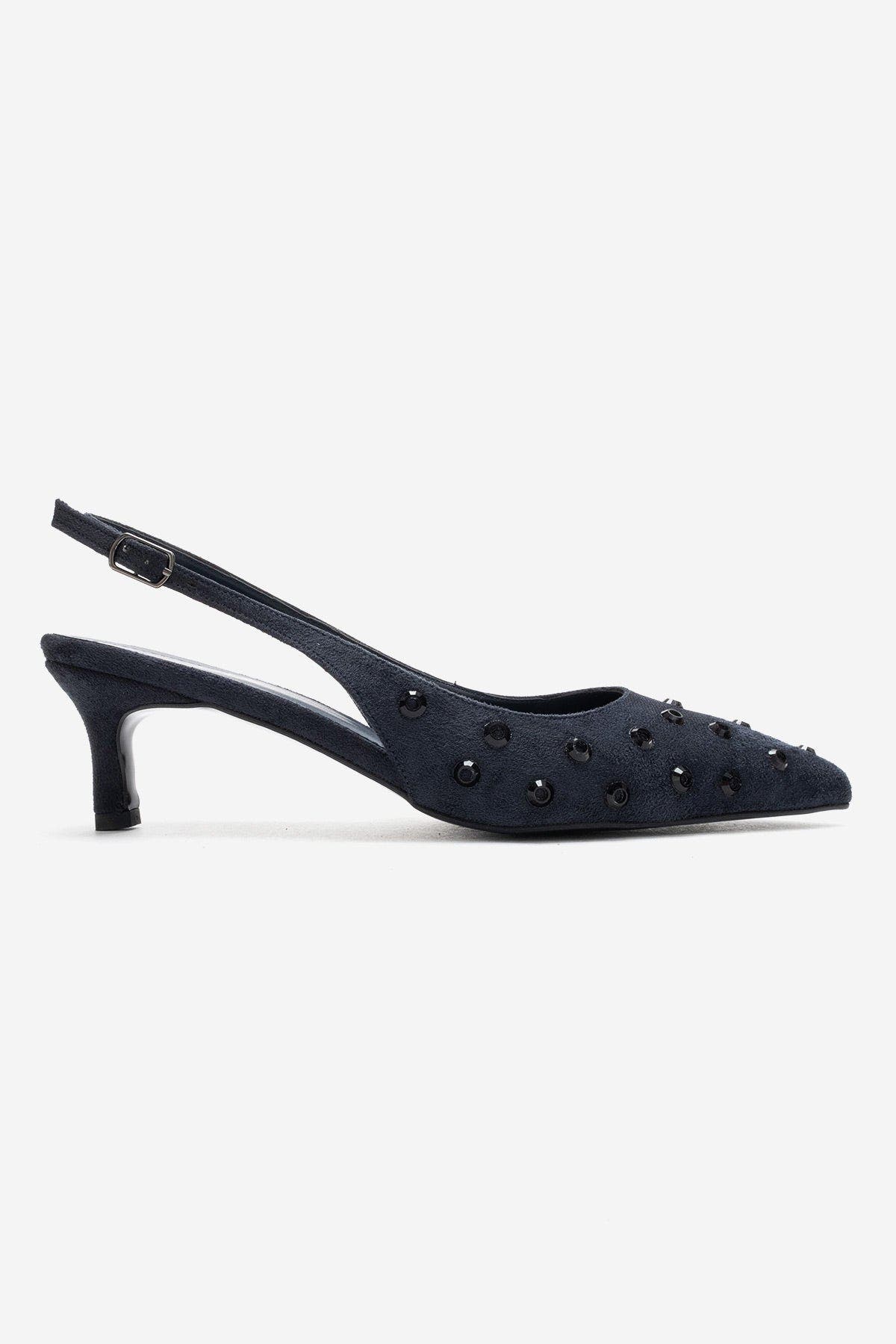 Prologue Shoes Lorex Embellished Stiletto Slingback Pump, Alternate, color, Navy Suede