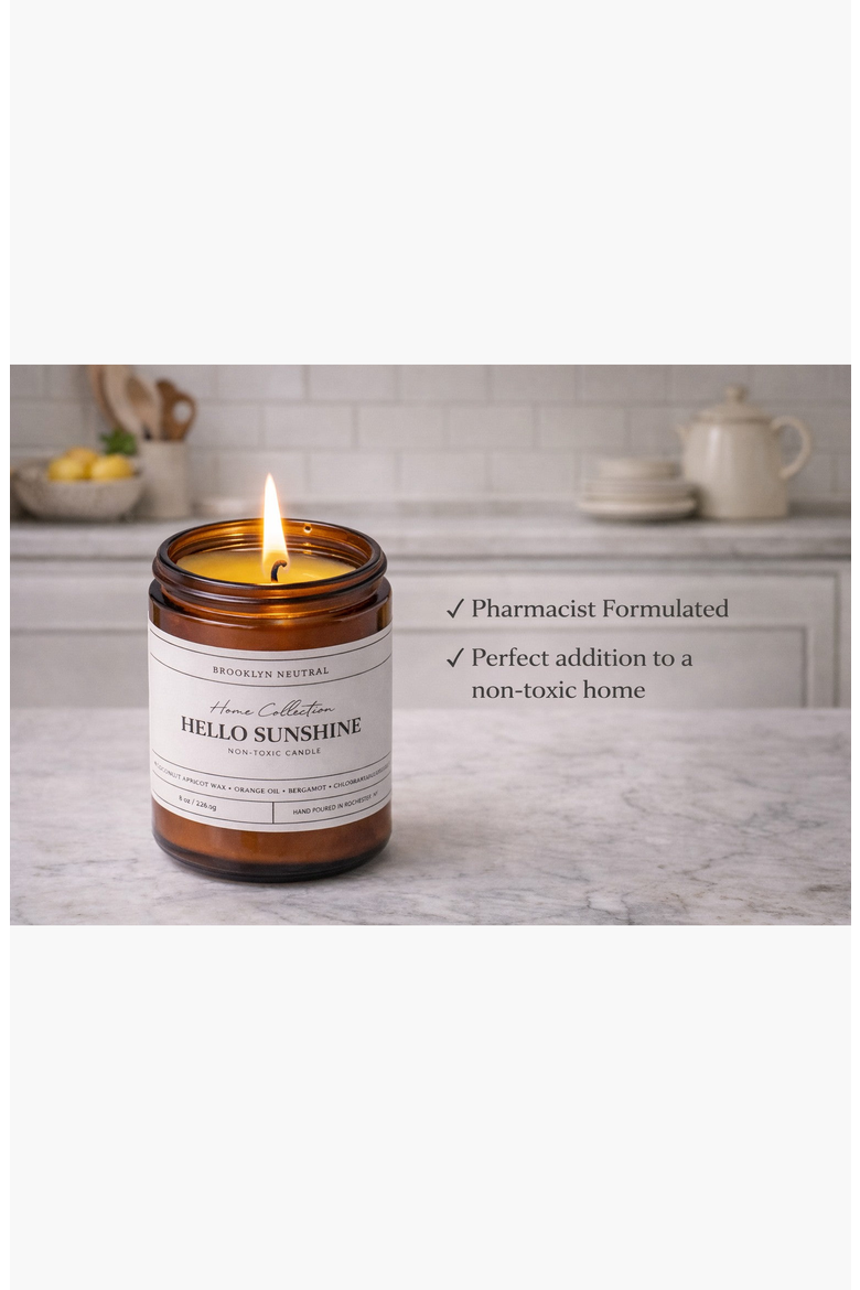 Hello Sunshine Citrus Luxury Non-Toxic Candle, Alternate, color, None