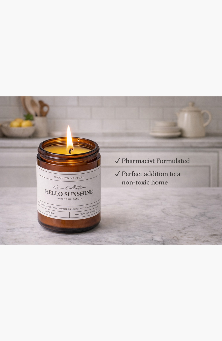 BROOKLYN NEUTRAL Hello Sunshine Scented Candle, Alternate, color, NO COLOR